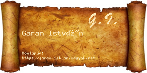 Garan István névjegykártya